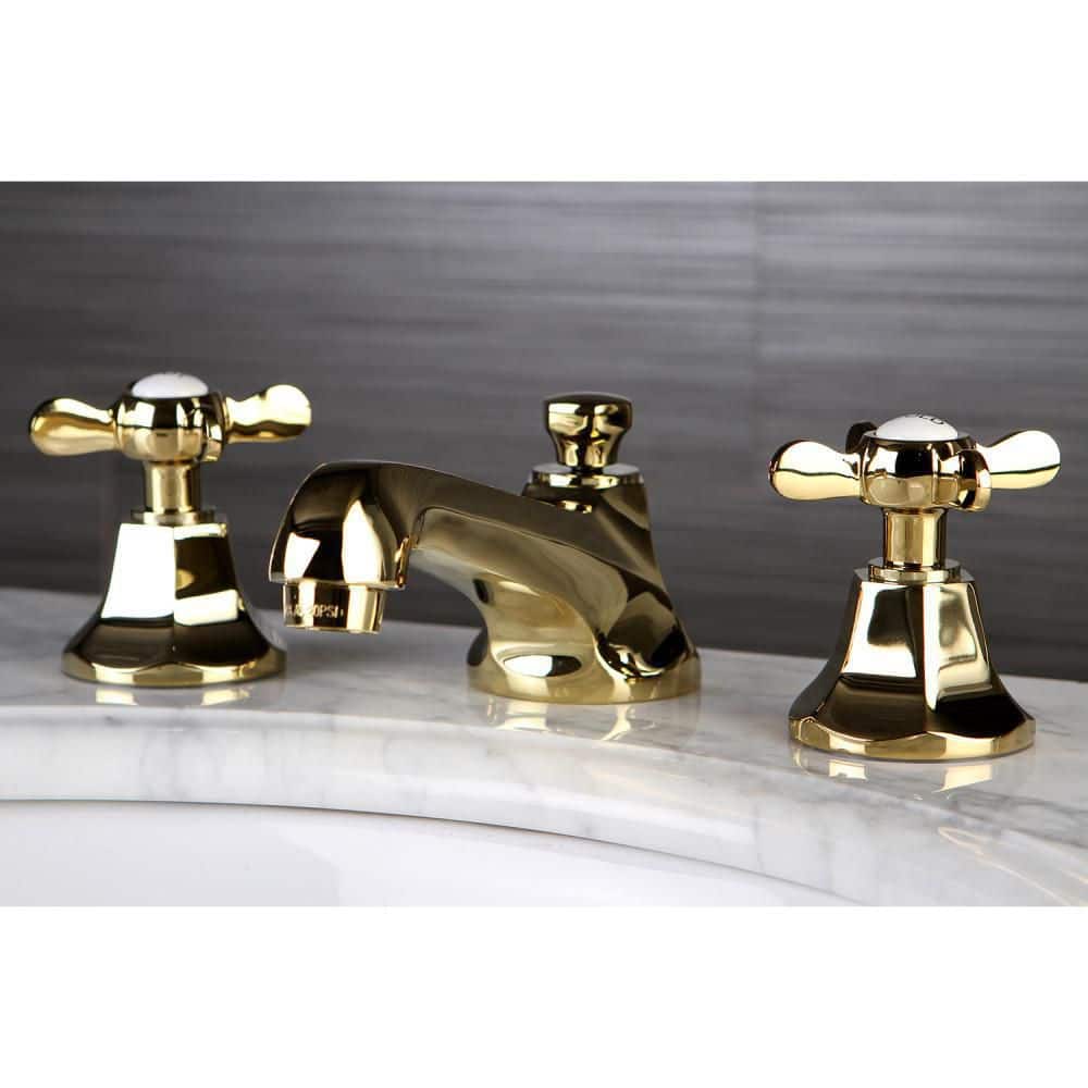 Essex 8" Polished Brass Traditional Widespread Bathroom Faucet