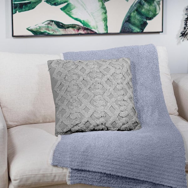 CARRIE HOME Light Grey Couch Pillows Decorative Neutral Throw Pillows 18x18  Set of 4 Grey and White Outdoor Waterproof Pillow Covers Gray Sofa Pillows