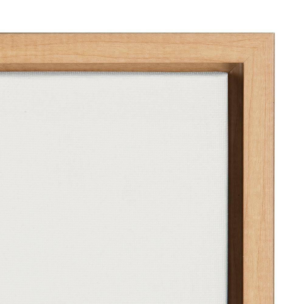 Abstract Black and Yellow Line Drawing on Canvas with Natural Frame