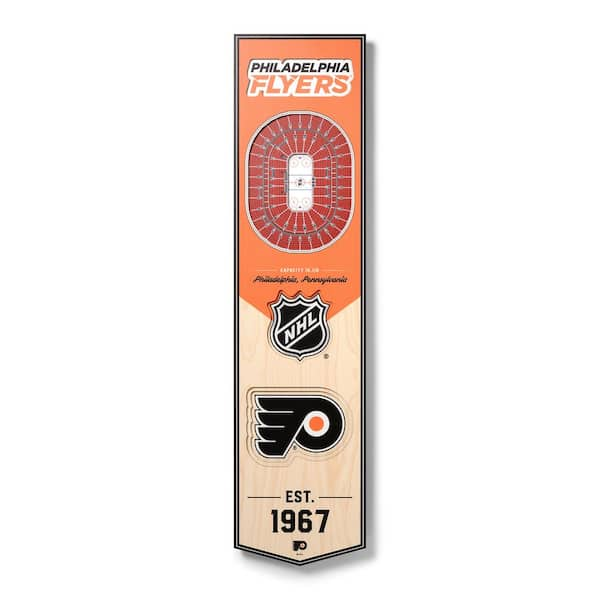 YouTheFan NHL Philadelphia Flyers Wooden 8 x 32 3D Stadium Banner