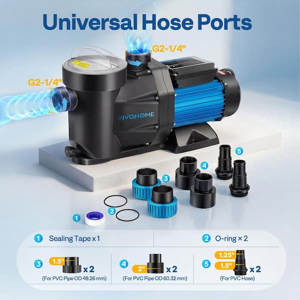 VIVOHOME Powerful Self Primming 115-Volt Swimming Pool Pump 1.5 HP