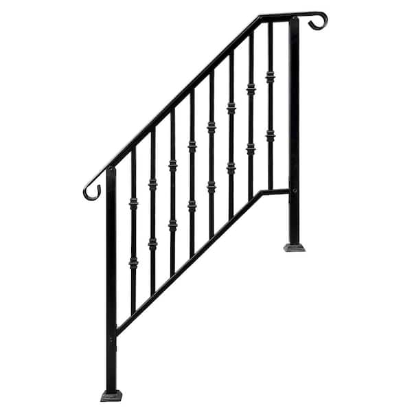 Karl home 70 in. x 51 in. Black Galvanized Iron Railing Kit
