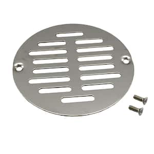 4 in. Round Replacement Strainer in Stainless Steel (Stamped to Fit Inside Plastic Ring) for Shower/Floor Drains