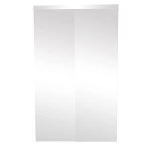 48 in. x 80 in. 325 Series Steel White Frameless Mirror Interior Sliding Door
