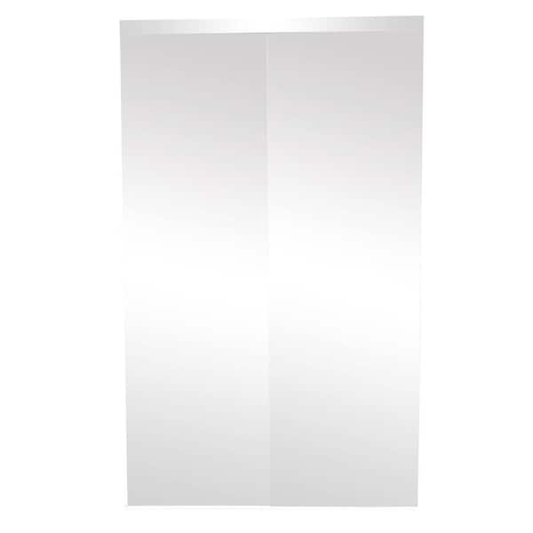 TRUporte 48 in. x 80 in. 325 Series Steel White Frameless Mirror Interior Sliding Door