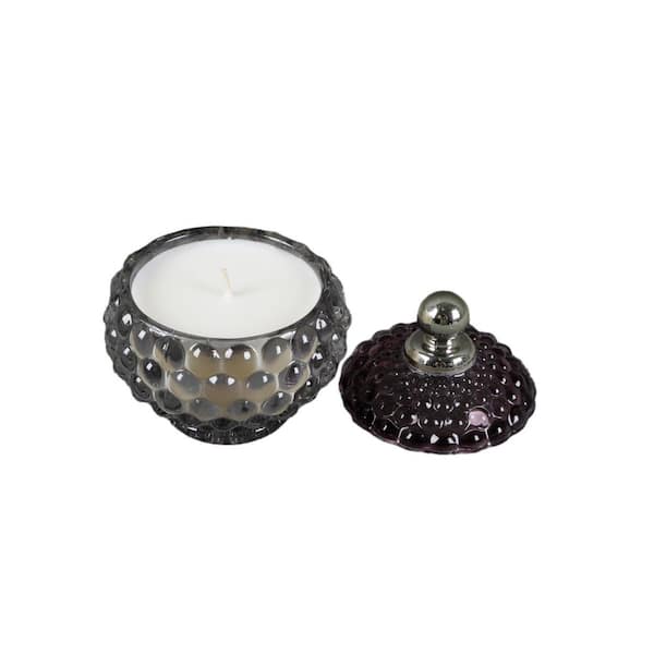 Flora Bunda 4.25 in. Glass Bubble Candle with Metal Nob Lid (5 oz
