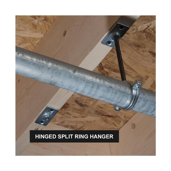 Split Ring Hanger 2-Pack 6" Adjustable Pipe Brackets - Heavy Duty Galvanized Steel Ring Hangers Plastic Pipe