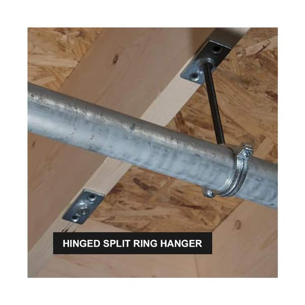 Split Ring Hanger: 2 Pipe, 3/8 Rod, 304 Stainless Steel