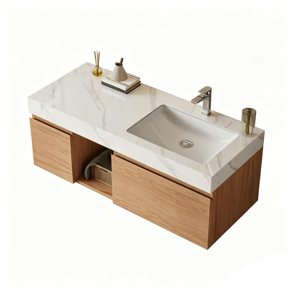 48 in. Bathroom Vanity with Sink, Light Walnut Wood Cabinet with Storage price history on PriceWatchPro