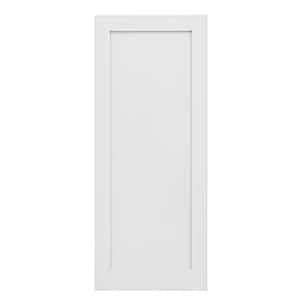 36 in. x 80 in. White Primed MDF Blank Solid Core Door Slab for Pocket Door, Standard Door without Pocket Door Frame