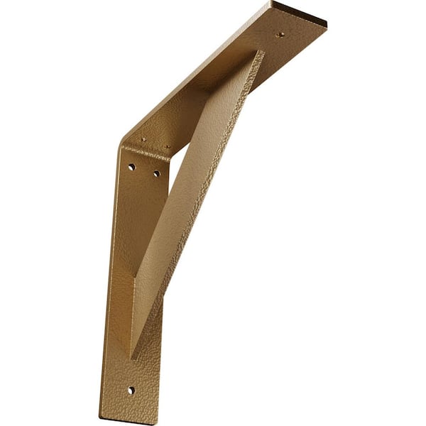 Ekena Millwork 2 in. x 10 in. x 10 in. Steel Hammered Gold Traditional Bracket