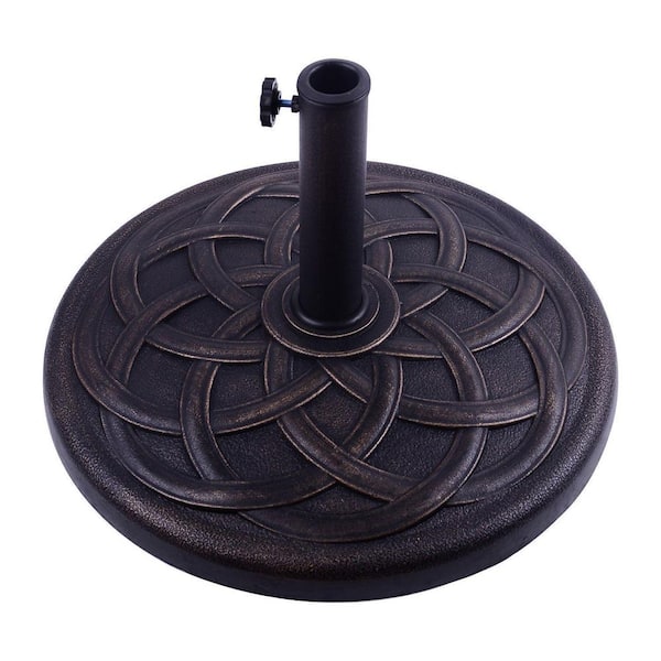 Outsunny 21.5 In. Round Resin Patio Umbrella Base With Beautiful 