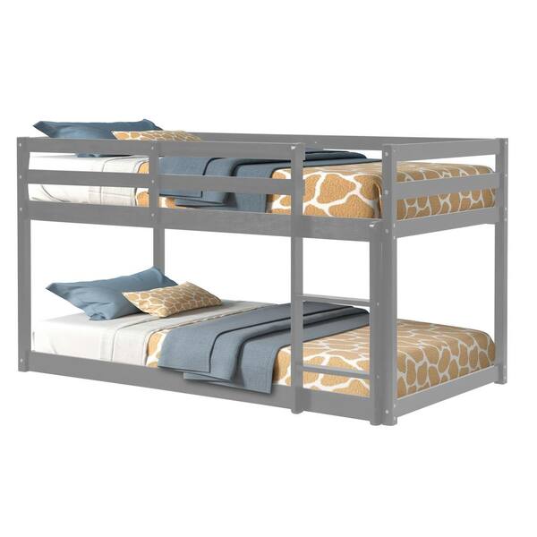Gray Twin Bunk Bed Wood With, Bellmead Twin Bunk Bed