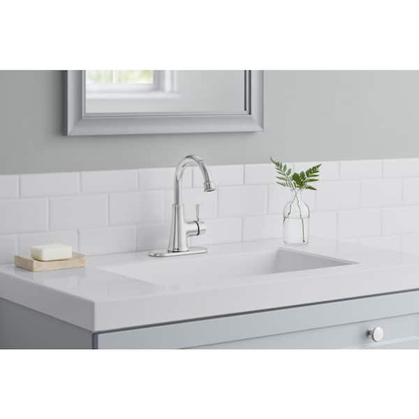 Melina Single Hole Single-Handle Bathroom Faucet in Polished Chrome