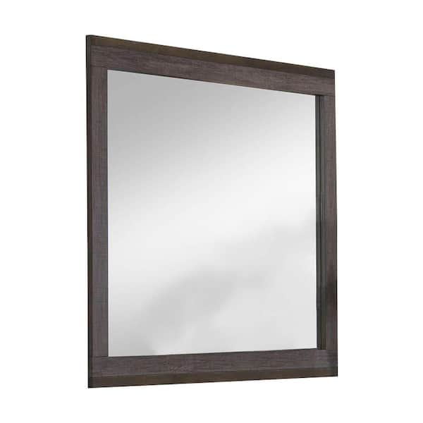Signature Home Finish Antique Grey Material Wood Dresser Frame Mirror Only Mirror Dimensions: 1 in. W x 37.5 in. L x 38.5 in. H