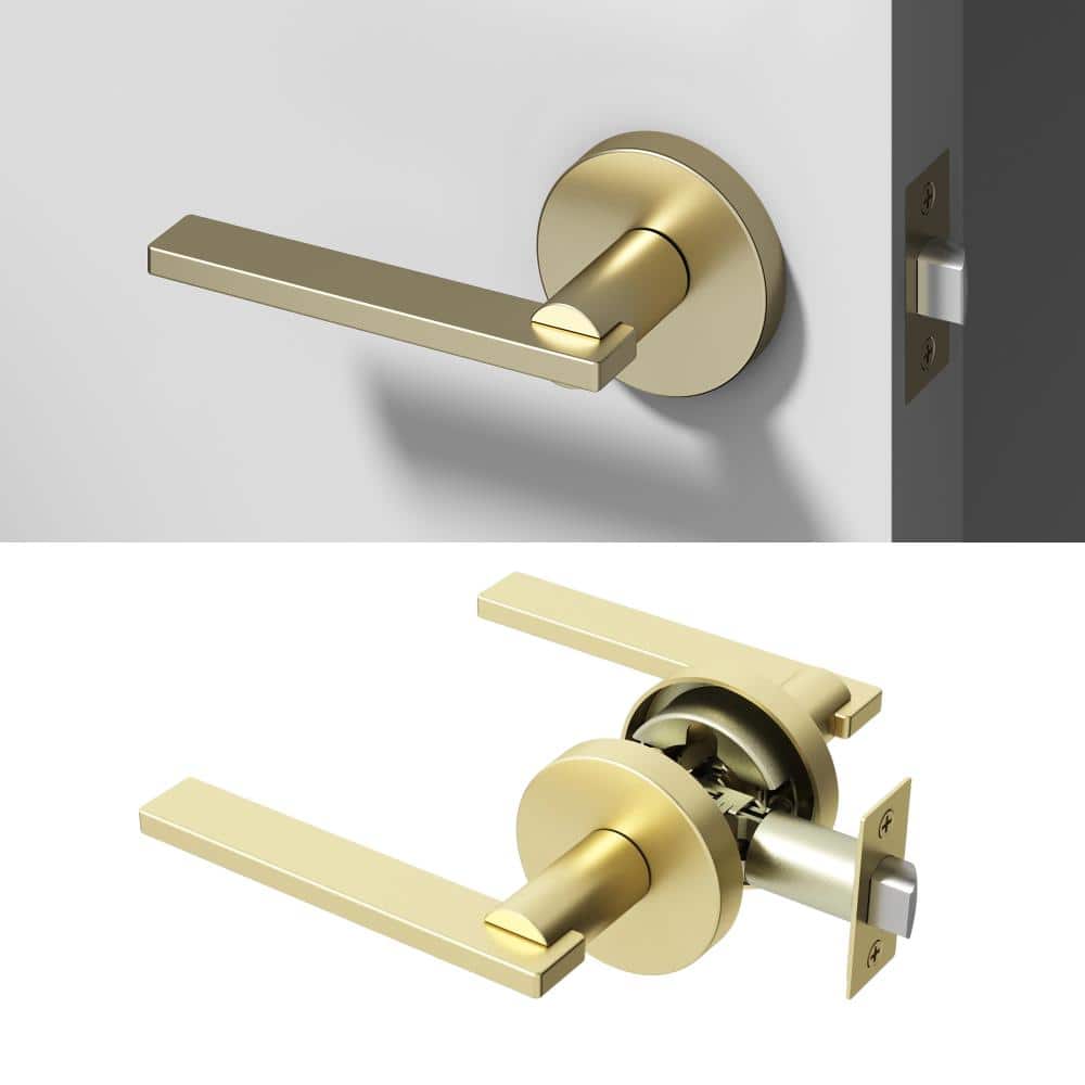 Valli Metal Brushed Champagne Gold Passage Hall/Closet Flat Door Handle with Round Rosette price history on PriceWatchPro