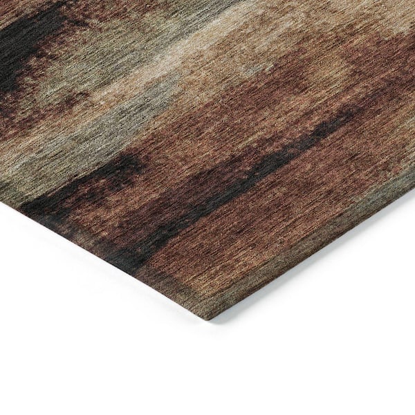 Chantille Machine Washable Indoor/Outdoor Abstract ACN942 Mocha 8 ft. x 10 ft. Area Rug
