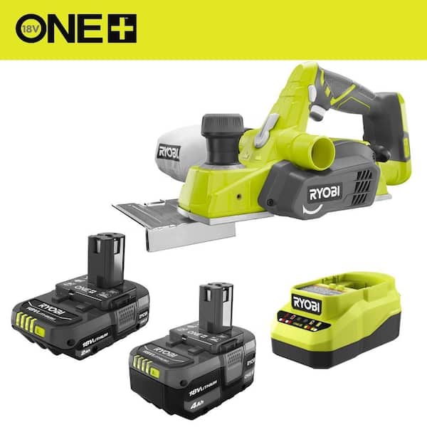 ONE+ 18V Cordless 3-1/4 in. Planer Kit with (1) 2.0 Ah Battery, (1) 4.0 Ah Battery, and Charger