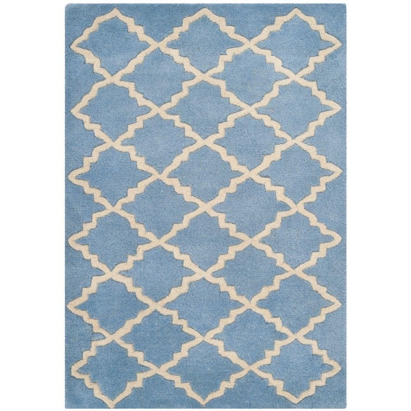 SAFAVIEH Chatham Blue/Grey 2 ft. x 3 ft. Geometric Area Rug