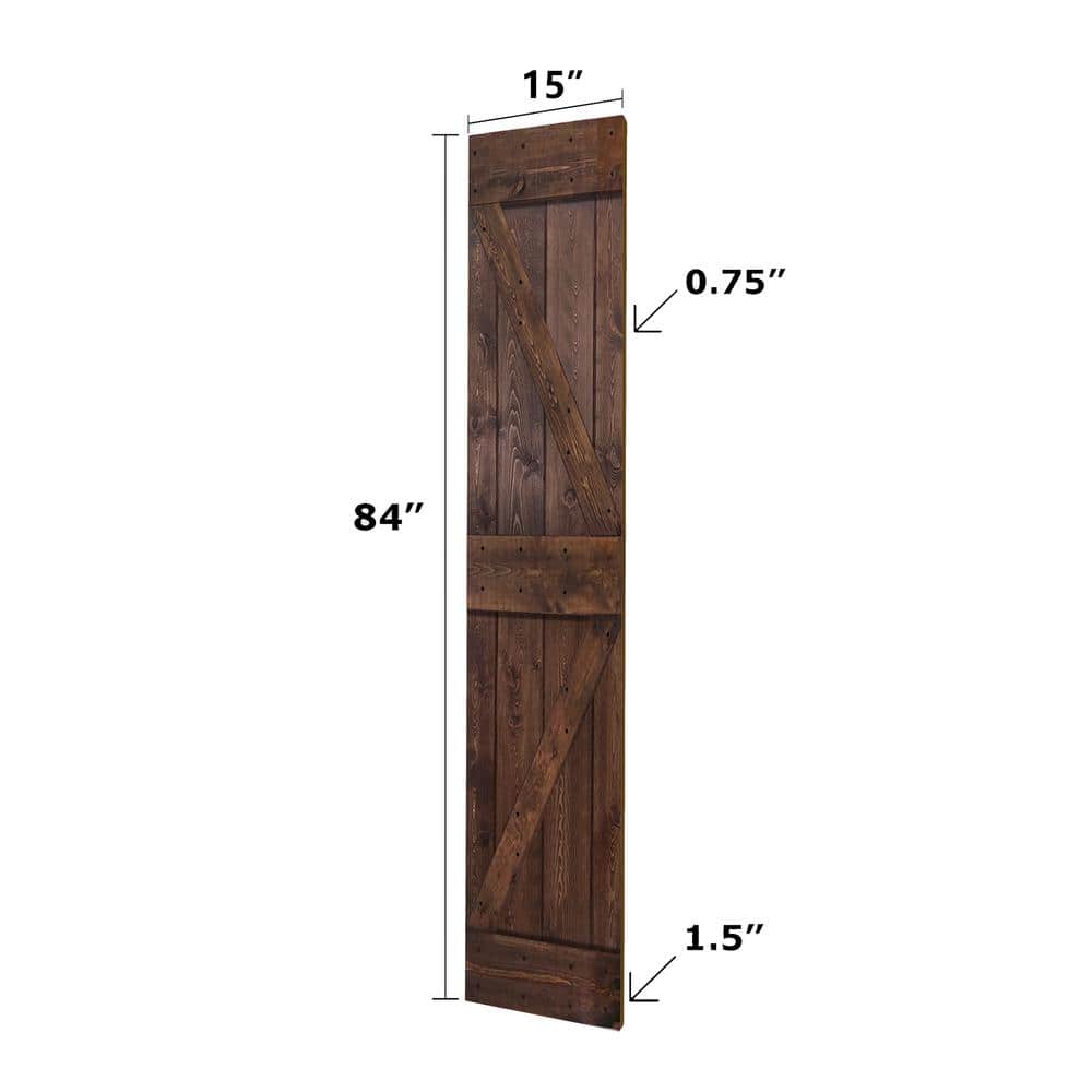 Kona Coffee Solid Spruce Wood 60" x 84" Bi-Fold Barn Door