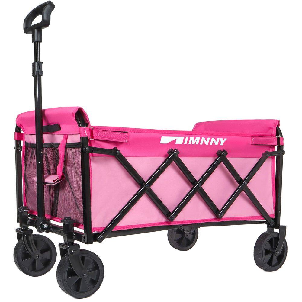 Peace 3 cu. ft. Steel Collapsible Wagon Garden Cart with Wheels, Cup Holders, Pink price history on PriceWatchPro