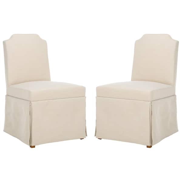 SAFAVIEH Clarste Sand 14.5 in. Wood Dining Chair (Set of 2)