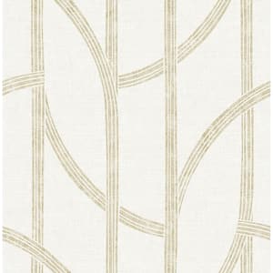 Harlow Gold Curved Contours Wallpaper Sample