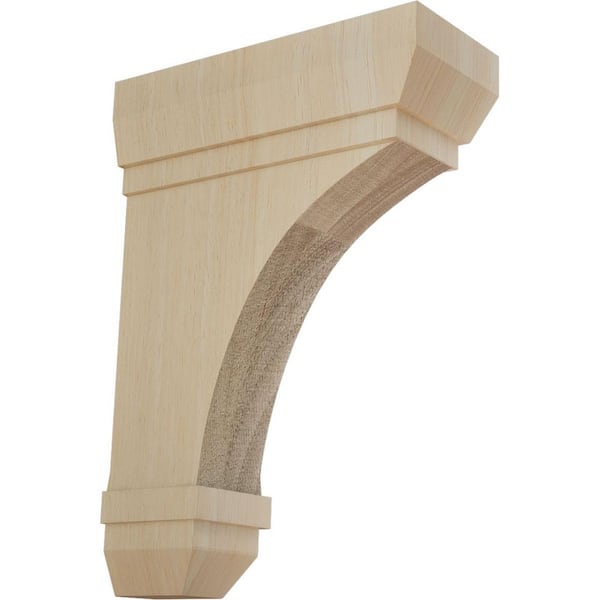 Ekena Millwork 2-1/4 in. x 5 in. x 7 in. Unfinished Wood Rubberwood Stockport Corbel
