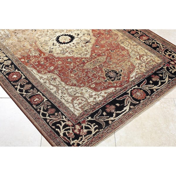 Warsaw Red/Beige Traditional 7 ft. x 9 ft. Indoor/Outdoor Area Rug