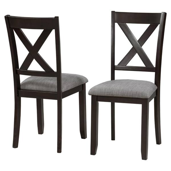 GOJANE Espresso Soft Fabric Dining Chairs with Seat Cushions and Curved  Back (Set of 4) WF291209LWYAAP - The Home Depot