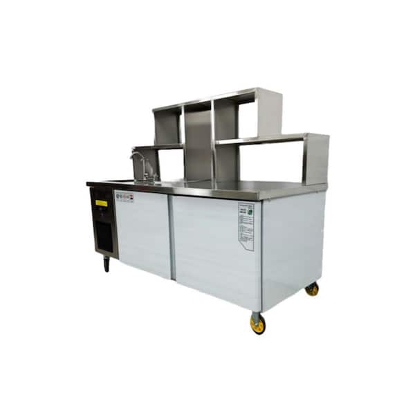 Commercial 72 in Bar Bubble Tea WorkStation Refrigerator Milk Tea Workbench
