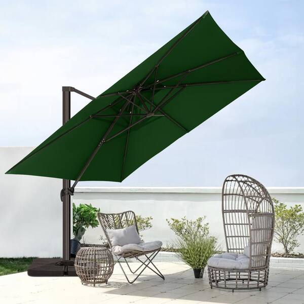 JEAREY 10 ft. x 10 ft. Square Cantilever Patio Umbrella with Weighted
