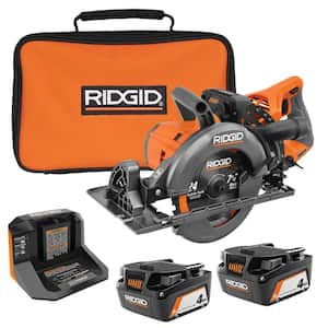 18V Brushless Cordless 7-1/4 in. Rear Handle Circular Saw with (2) 4.0 Ah Batteries, Charger, and Bag