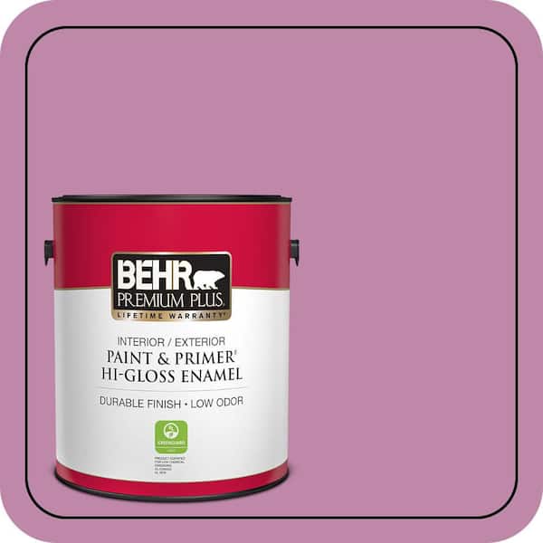 BEHR PREMIUM PLUS 1 gal. #M120-5 Rosy Hi-Gloss Enamel Interior/Exterior Paint & Primer