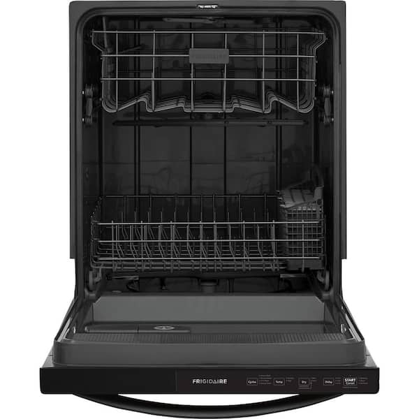 24 in Top Control Built In Tall Tub Dishwasher with Plastic Tub in Black with 4-cycles