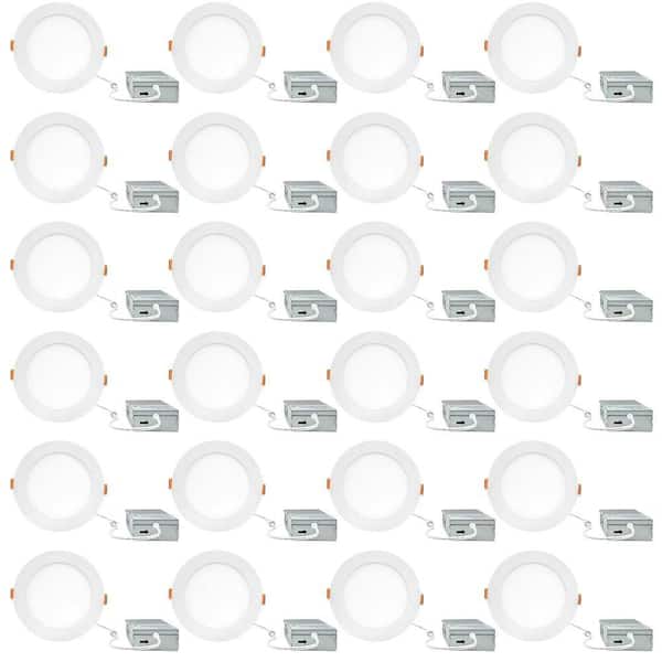 4 in. 5CCT Selectable 9-Watt 900 Lumens Ultra-Thin Canless LED Recessed Light Flush Mount Dimmable Wet Rated 24-Pack