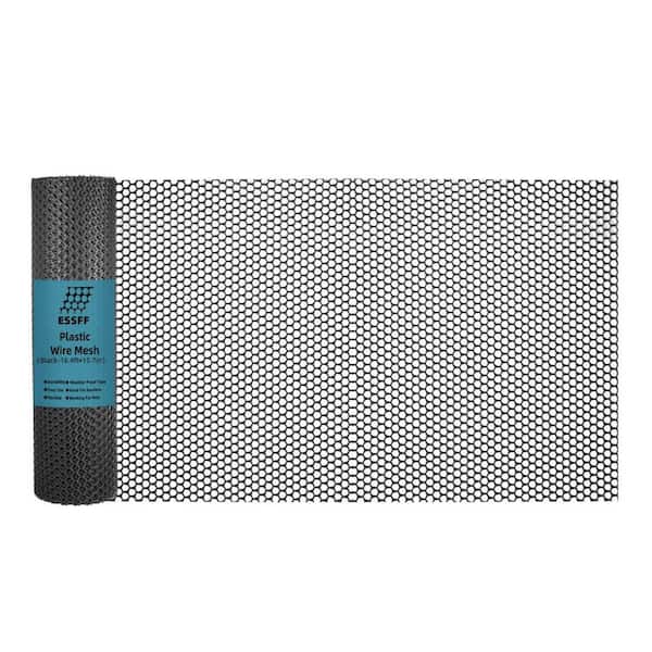 NVNOO 15.7 in. x 16.4 ft. Black Pet and Garden Safeguard, Plastic Netting for Poultry Dogs and Snake Barrier