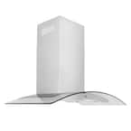 36" Convertible Vent Wall Mount Range Hood in Stainless Steel and Glass (KN4-36)
