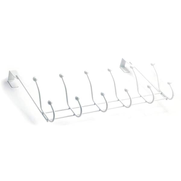 Nystrom 20-3/8 in. (518 mm) White Contemporary 22-lb. Over the Door Hook Rack