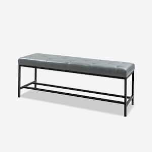 Horaz Sage Faux Leather 50 in. W Upholstered Bench with Button-Tufted