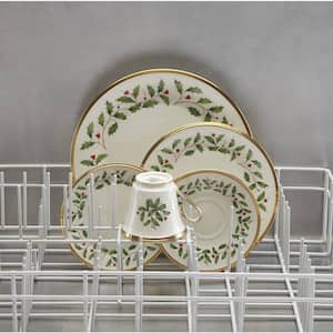 Holiday 5-Piece Traditional Ivory Bone China Dinnerware Set (Service for 1)