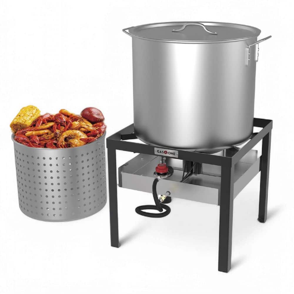 Heavy Duty Aluminum and Steel Seafood Boil Kit with Propane Burner