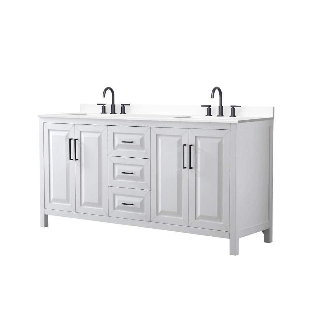 Daria 72 in. Double Freestanding White Bath Vanity with Top price history on PriceWatchPro