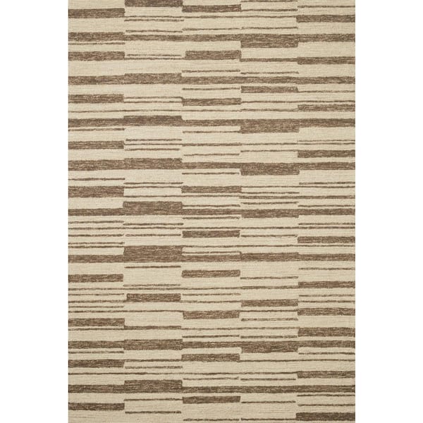 LOLOI II Chris Loves Julia x Loloi Polly Beige/Tobacco 8 ft. 6 in. x 11 ft. 6 in. Hand-Tufted Modern Area Rug
