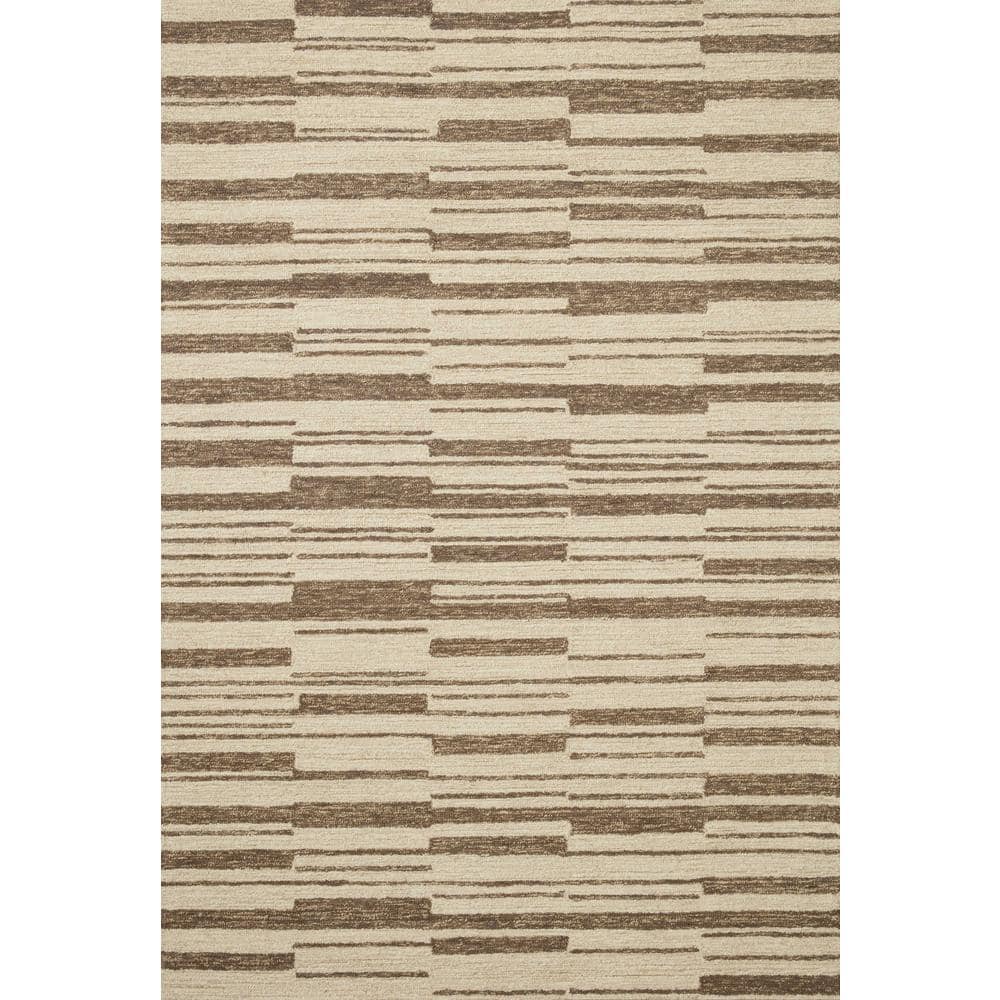 Ivory and Beige Hand-Tufted Wool Rectangular Rug 7'9" x 9'9"