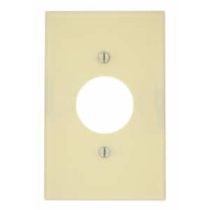 1-Gang 1 Single Receptacle, Midway Size Plastic Wall Plate - Ivory