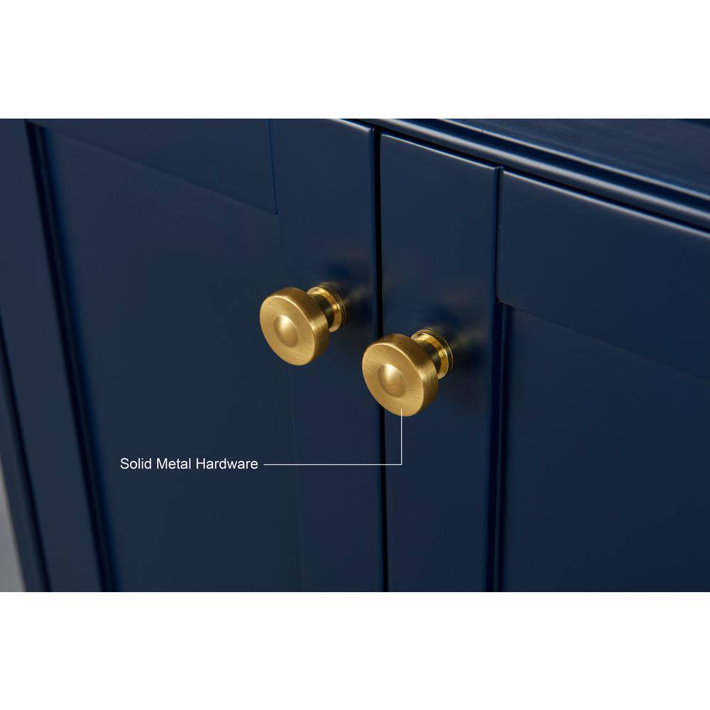 Audrey 84'' Heritage Blue Double Vanity with Calacatta Quartz Top