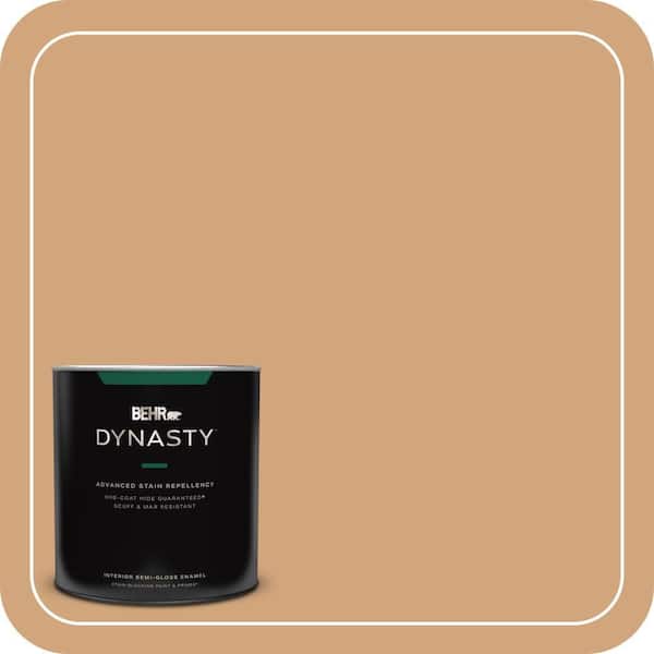 BEHR DYNASTY 1 qt. #MQ2-07 City Sunrise One-Coat Hide Semi-Gloss Enamel Interior Stain-Blocking Paint and Primer