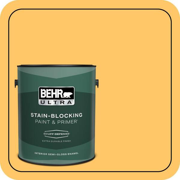 BEHR ULTRA 1 gal. Home Decorators Collection #HDC-SP16-05 Daffodil Extra Durable Semi-Gloss Enamel Interior Paint & Primer