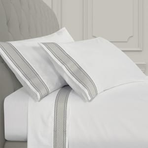 Montefiore 4-Pieces Silver Cotton California King Sheet Set